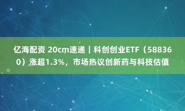 亿海配资 20cm速递｜科创创业ETF（588360）涨超1.3%，市场热议创新药与科技估值